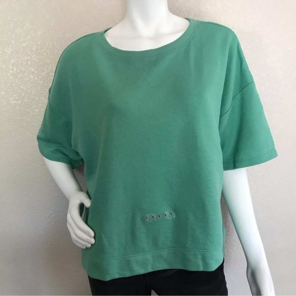 Flirtitude Short Sleeve Green Sweatshirt-Juniors